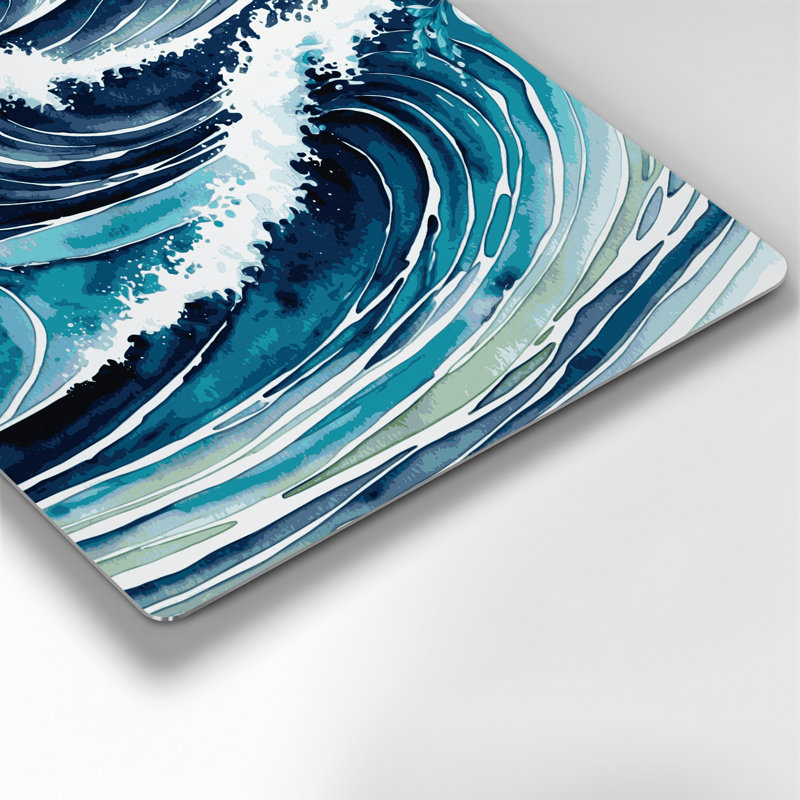 «Hawaiian Ocean Blues», art mural en métal bleu, H 16 po x l 16 po