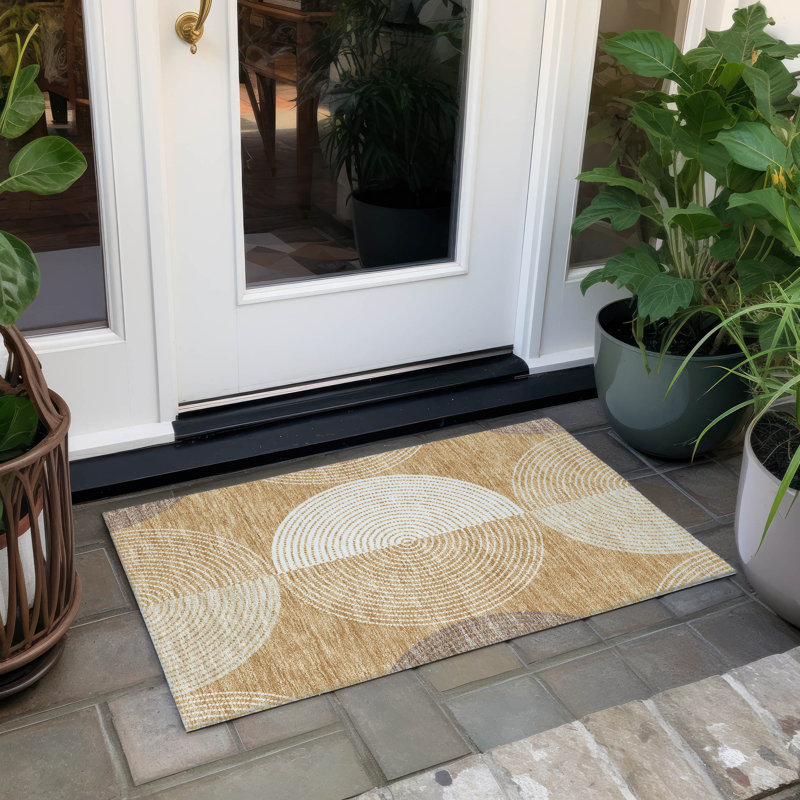 Machine Washable Indoor/Outdoor Jenning ACN2281 Geometric Rug, Rectangle 1'8" x 2'6"