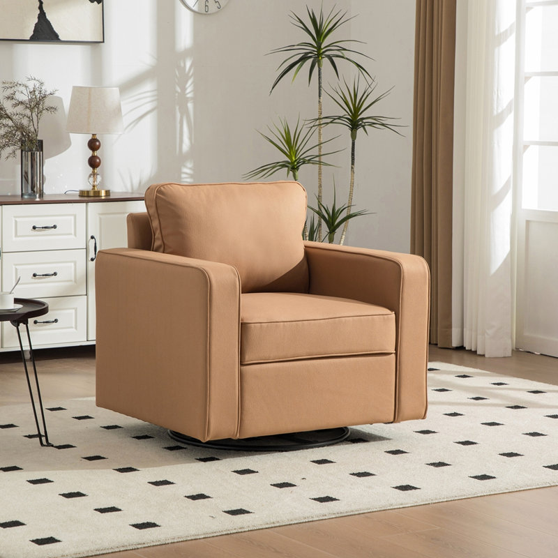 Fauteuil pivotant à 360 ° avec rangement dissimulé, Polyester+Amber