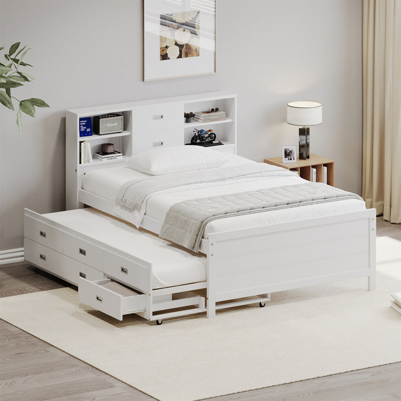 Bed With Drawer Design, White