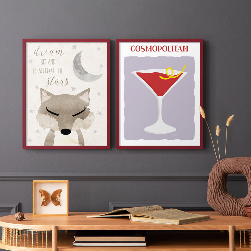Goodnight Fox - reproduction encadrée de qualité supérieure - prête à être accrochée - aucun clou requis - aucun clou requis