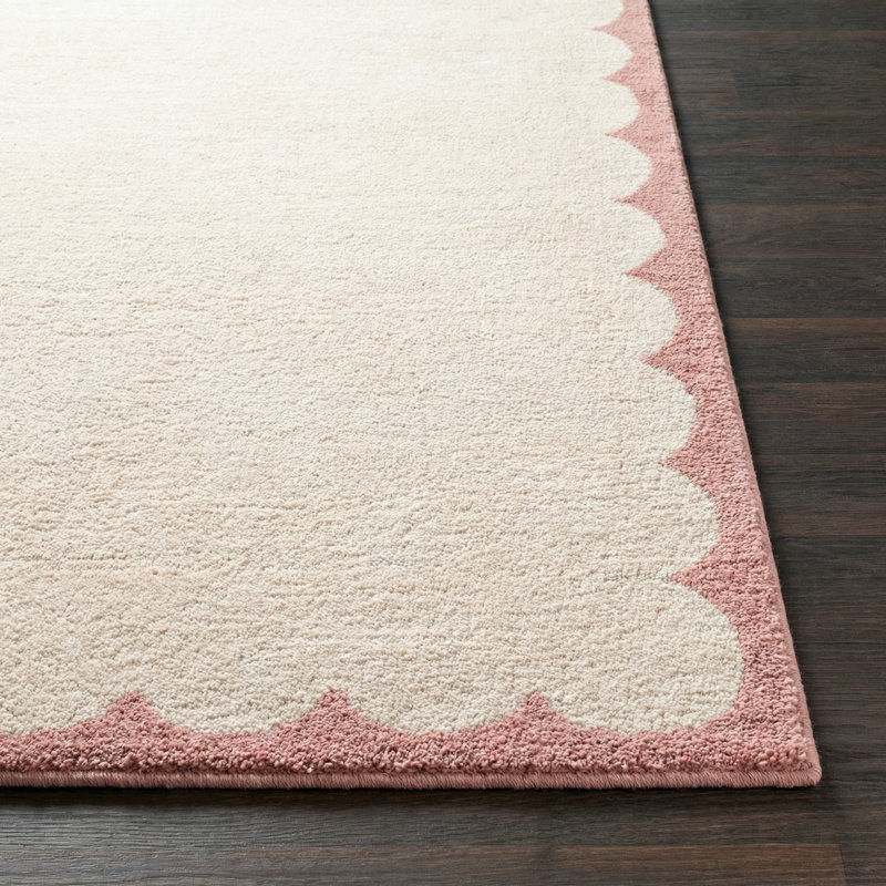 Fossay Shag-Washable Modern High Pile Living Bedroom Rug, Ivory/Rose, Rectangle 200 x 275 cm