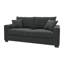Canapé 69 pouces à deux places en tissu texturé, canapé rembourré confortable avec 2 coussins décoratifs et pieds en plastique robustes pour le salon, appartement, bureau, gris foncé-1890934678