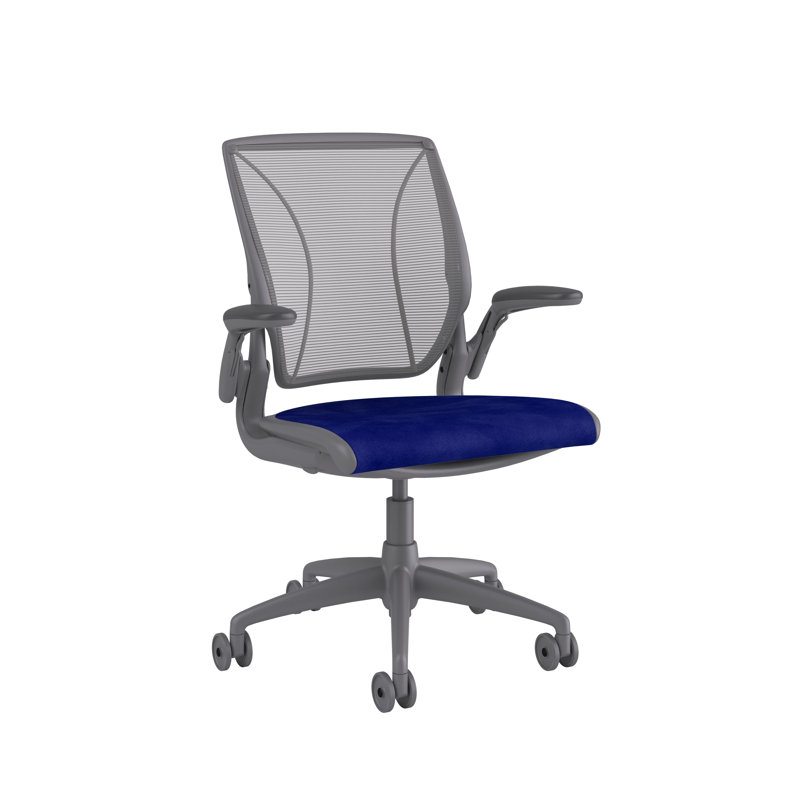 Mesh Task Chair, Gray, Pinstripe/Silver, Pinstripe/Silver