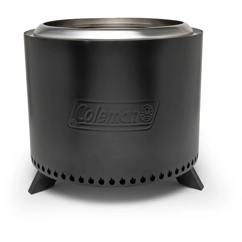 Black Stainless Steel Wood Burning Fire Pit, 16.5" H x 19.2" W x 19.2" D