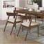 Ensemble de table de salle à manger extensible noyer 5 pièces et 4 chaises d'appoint rembourrées avec dossier et siège-120329447