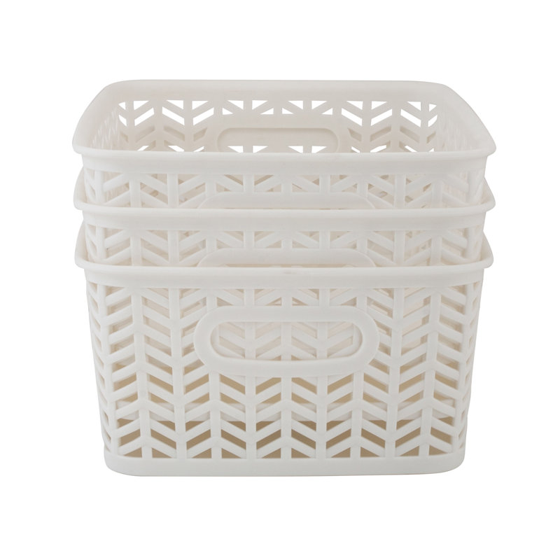 Panier en plastique, blanc, H 3,94 po x l 7,87 po x P 9,84 po, 3