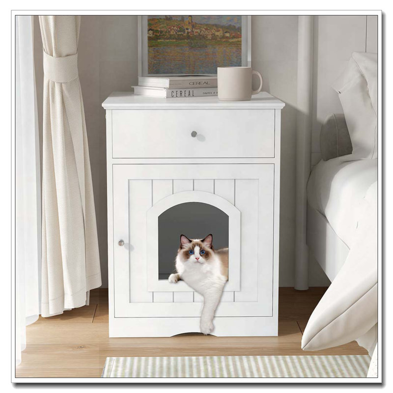 Caisse en bois pour animal de compagnie, Blanc