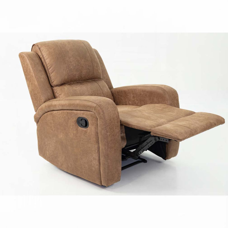 Fauteuil inclinable manuel en cuir synthétique, Châtaigne
