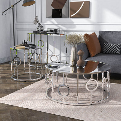 Ensemble de tables basses 3 pièces Chequetta