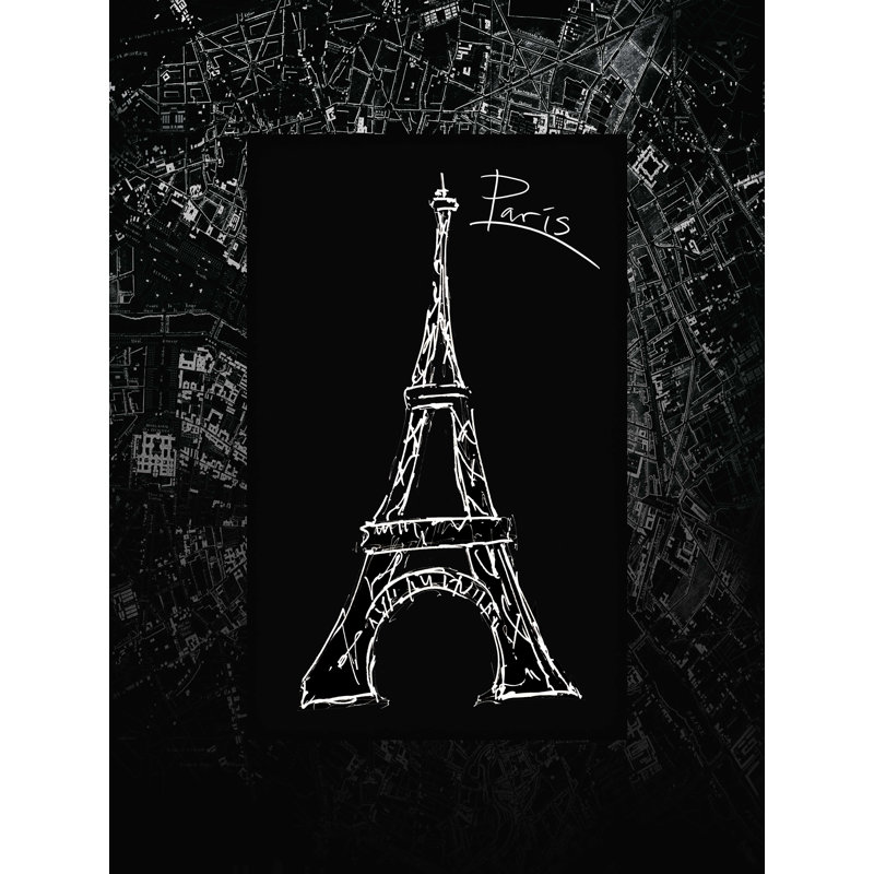 «Black White Paris», reproduction sur toile tendue, H 48 po x l 36 po