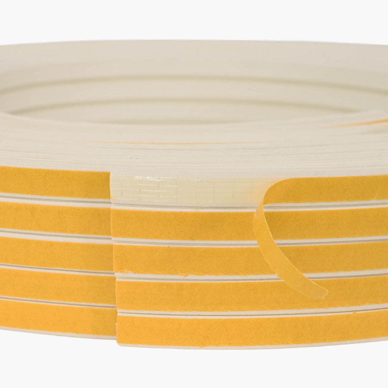 vidaXL Self-Adhesive Window Seal EPDM Foam Easy To Cut Grid-Pattern Strip Door, 0.8cm H x 1200cm W x 0.9cm D, White