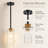 1-Light Simple Glass Pendant Light with Linen, Adjustable Swivel Canopy for Kitchen Island, Dining Rooms, Entryways