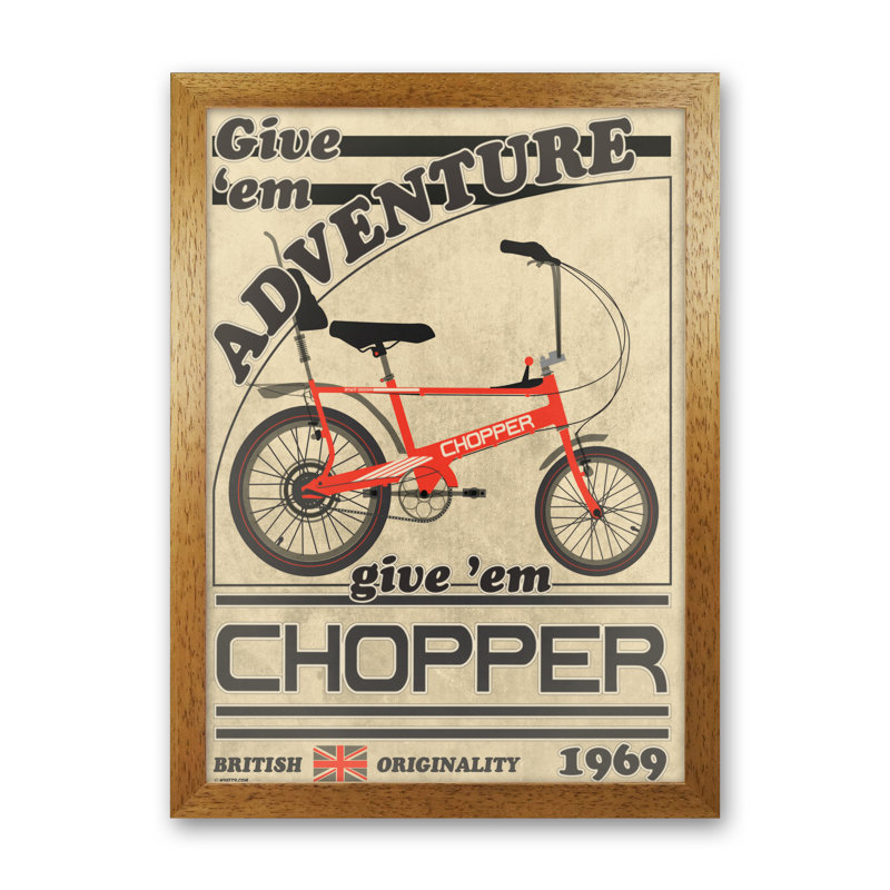 Chopper - Print, Oak Framed, 42cm H x 30cm W x 3cm D