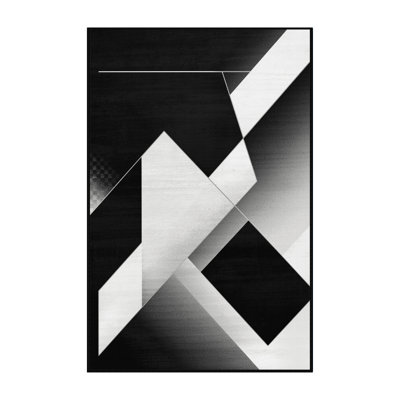 Machine Washable Arverne Modern & Contemporary Checkered Rug in Black – Black Binding