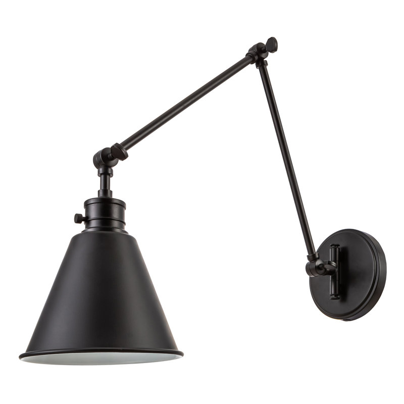 Alihan Swing Arm Sconce, Matte Black, Black