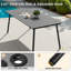 Ensemble de salle à manger de patio en aluminium pour 6 personnes avec chaises empilables et trou pour parasol-1645797304
