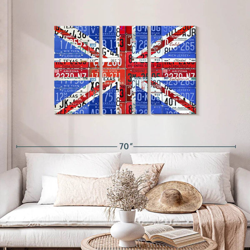 UK Flag License Plate, 28" H x 45" W