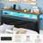 Full Size Bed Frame with Wood Storage Headboard, Charging Station and LED Lights, Noiseless, Easy Assembly, No Box Spring Needed-2091998865-2105525318