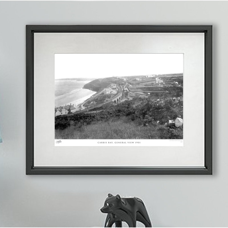 Carbis Bay, General View 1901 - Single Picture Frame Print on Wood, 45cm H x 60cm W x 2.3cm D