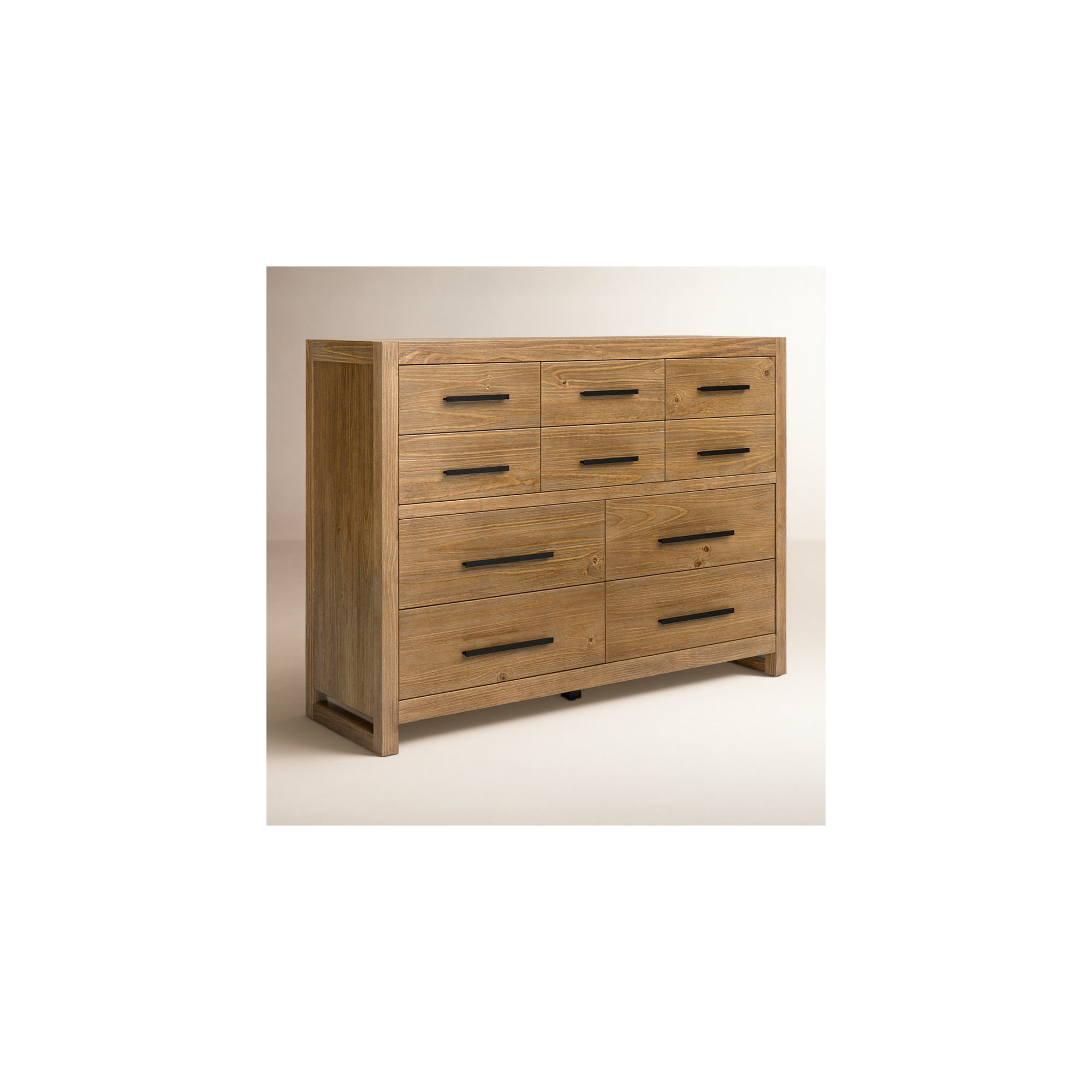 Modica 10-Drawer Solid Wood Dresser, Honey Brown