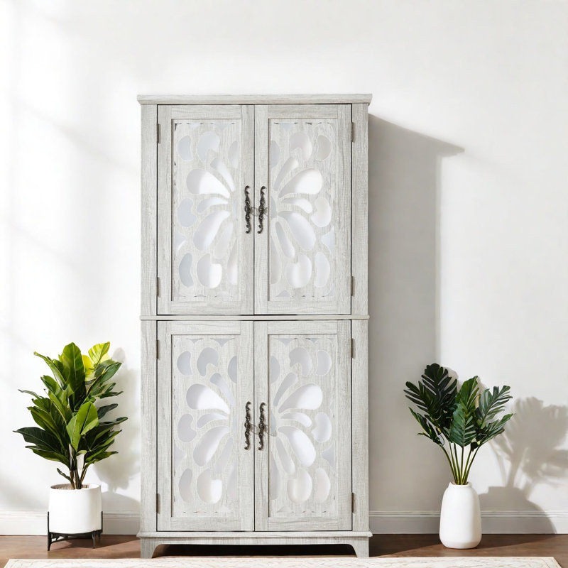 Buffets hauts avec rangement, en MDF, modernes et ajustables, pour la cuisine.