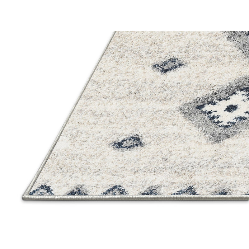 Tapis contemporain beige / gris, Rectangle 8 pi x 12 pi