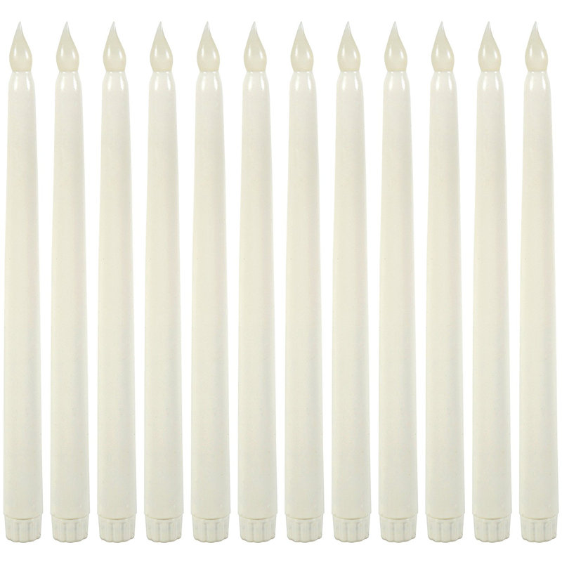 Bougie conique en plastique sans flamme à DEL, 12