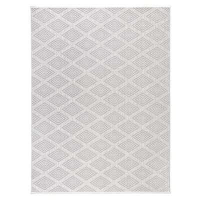 Tapis lavable antidérapant à motif de losanges gris uni Town & Country Country