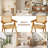 Rattan Dining Chairs Set Of 2, Modern Mid Century Dining Chairs With Arms-656812061