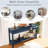 Arrow-Shaped Design Console Table with Open Shelf and Rattan Side-133160330