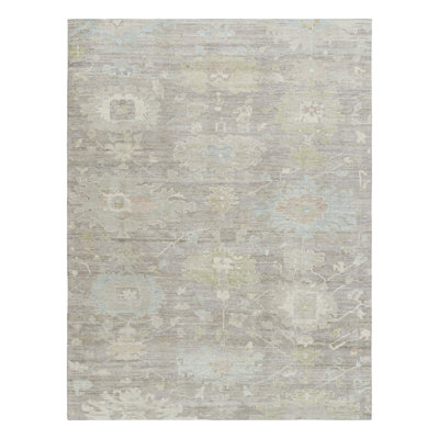 Rug & Kilim’S Oushak Style Rug In Beige And Green With Floral Patterns