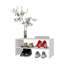 Range-chaussures, 2 tablettes ouvertes, conception horizontale basse, unité autoportante, utilisation dans la chambre à coucher, blanc-934491809
