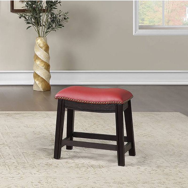 Pepperidge Upholstered Counter Stool with Solid Wood Frame, Counter Stool (24.5" Seat Height), Red