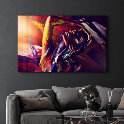 Élégante peinture murale en verre trempé de 13,8 po x 21,7 po | 100% verre trempé, épaisseur: 0,16 pouce | Imprimé UV pour des couleurs éclatantes | Parfait pour la décoration intérieure, le salon et les espaces de bureau