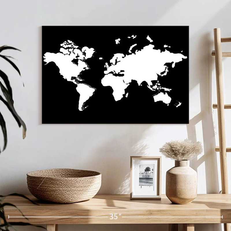 Aliaz Dark World Map, 16" H x 24" W