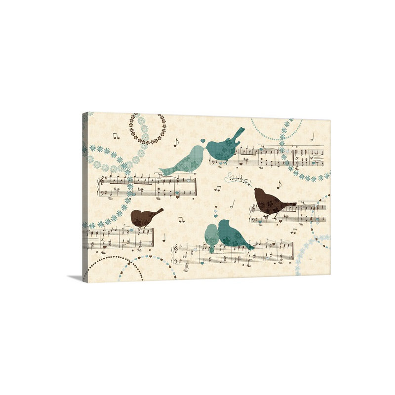 Inverse Song Birds - impression d'art graphique, H 32 po x l 48 po x P 1,25 po, Toile