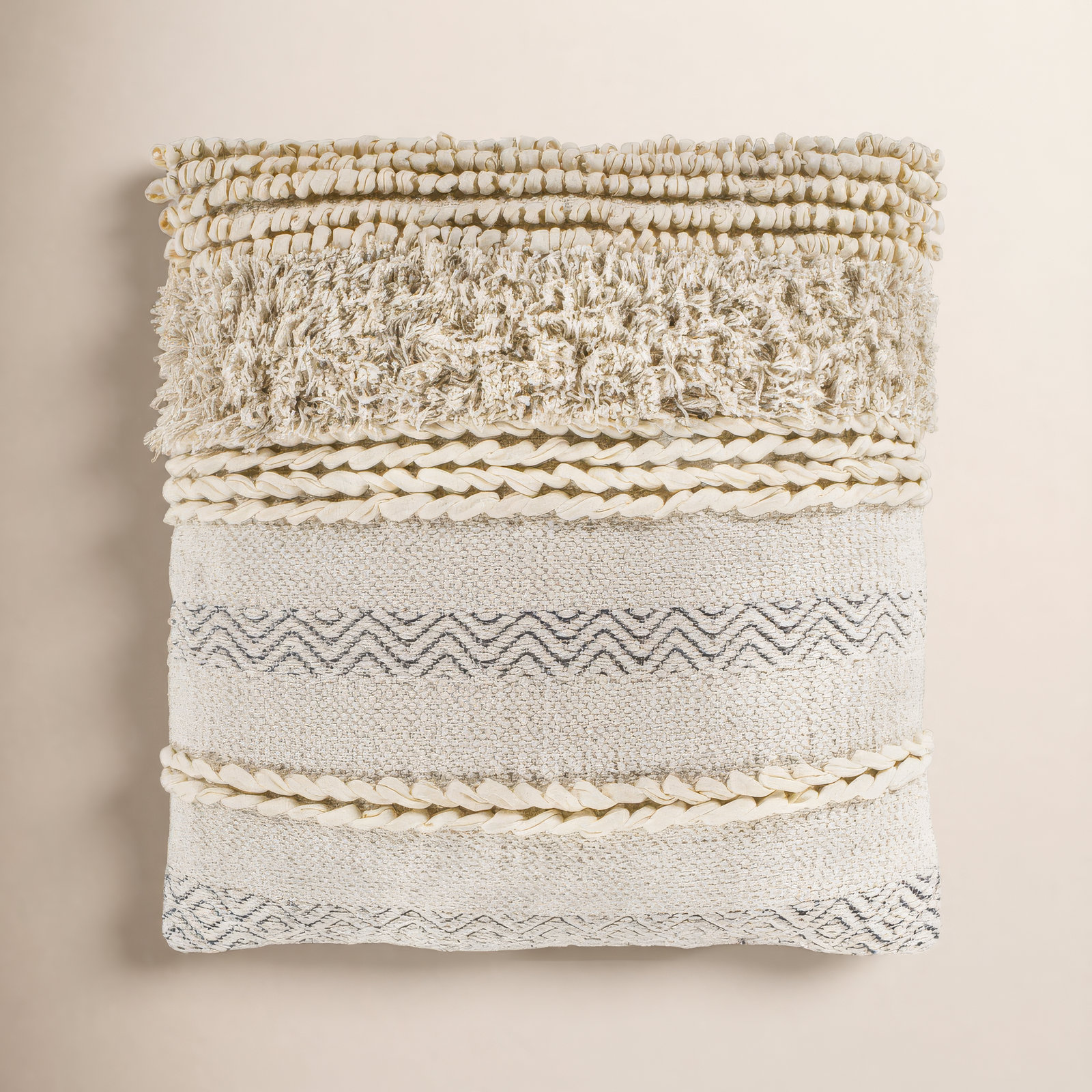 Venora Striped Cotton Throw Pillow, 20" x 20", Down