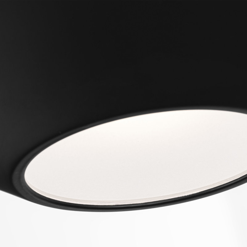 Bergen 1 - Light LED Flush Mount, Midnight Black, 3.375" H x 12.5" W x 12.5" D, Sandblast Inside/Clear Outside