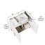 Meuble-lavabo de 30 po avec lavabo rectangulaire en céramique blanche, rangement autoportant à 2 portes, comptoir, conception à rayures françaises, amortisseur à fermeture en douceur, portes et lavabo, armoire de style romantique, grand rangement-67574970