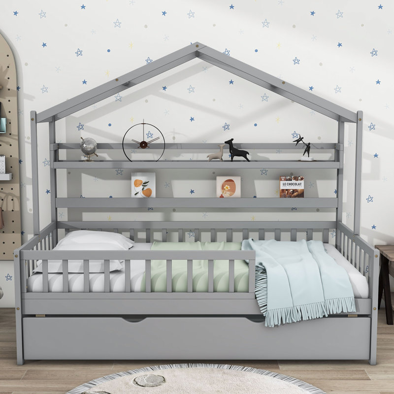 Lit avec rangement Farranshane, Double, Blanc