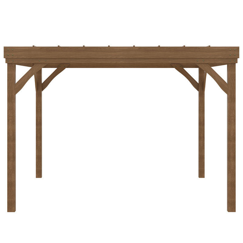 Pergola d'extérieur 10 pi x 12 pi Outsunny, Brun, L 120 po x P 144 po