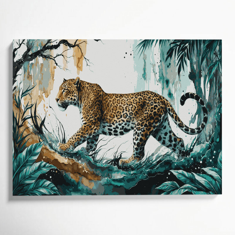 «Big Cats Indo», léopard chinois sur toile, H 11 po x l 14 po