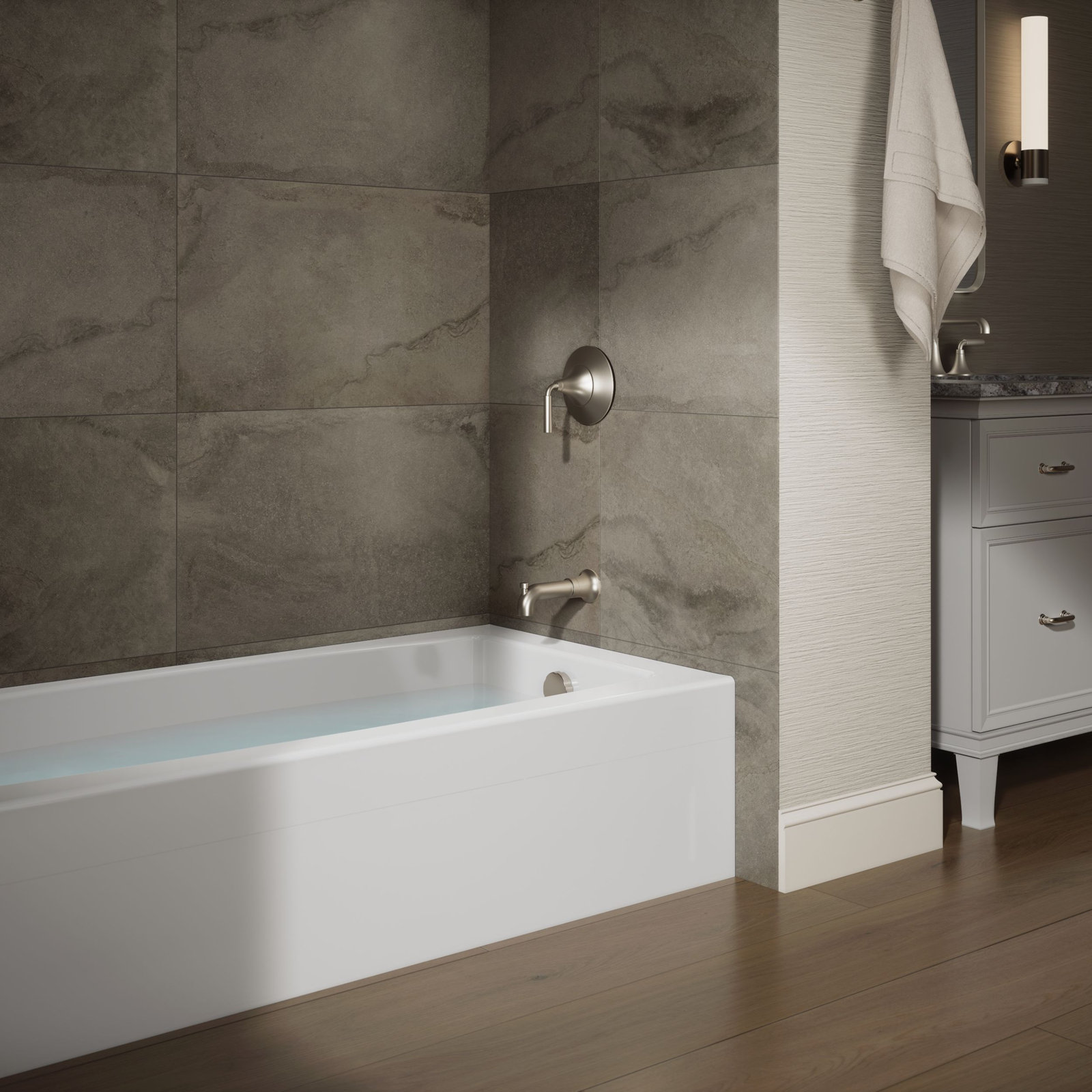 Entity 60" Alcove Soaking Bathtub, Right