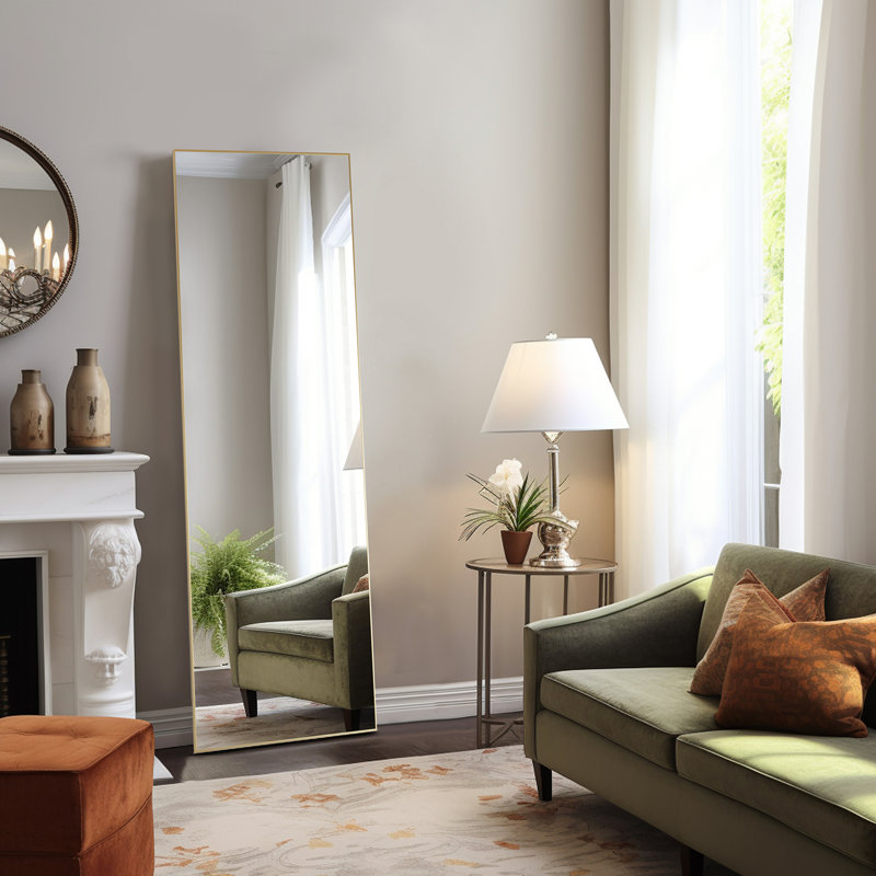 Dochas Aluminum Rectangle Mirror, Gold