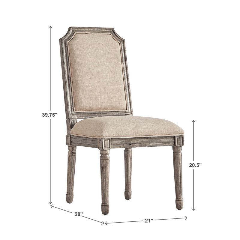 Chaise d'appoint Hildemar, Beige, Chêne gris antique
