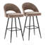 Tabourets de bar rembourrés à hauteur fixe avec pieds en métal et repose-pieds carrés Resme-1340784767-1340784764