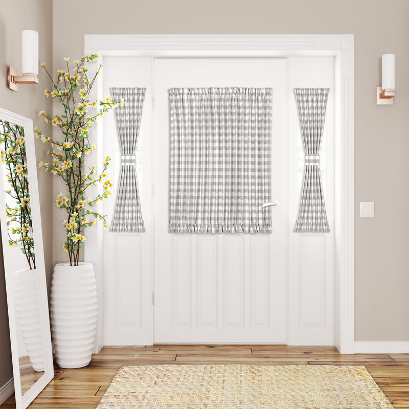 Panneau de rideau d'intérieur semi-transparent Janela, L 25 po x L 72 po, Gris