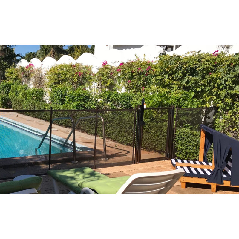 Grande barrière de piscine en vinyle PoolfenceDIY, H 48 po x l 30 po x P 3 po, Brun
