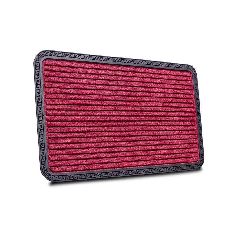 Mix Mats Ornament Borders Kitchen Mat, Red